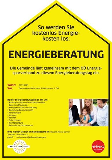 Energieberatungstag am 16.01.2024 am Gemeindeamt Kefermarkt